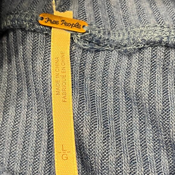 Free People NWT Prism Fair Isle Pullover Top, Blue Bell Combo, L - Picture 3 of 8